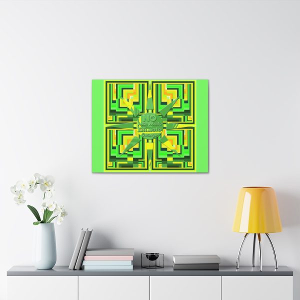 Canvas Gallery Wraps - No Man Made Climate Change - Multi Green Geometric BG - Image 255