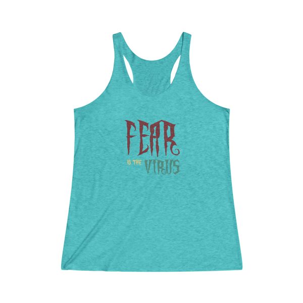 Women's Tri-Blend Racerback Tank - Fear Is The Virus LOGO1