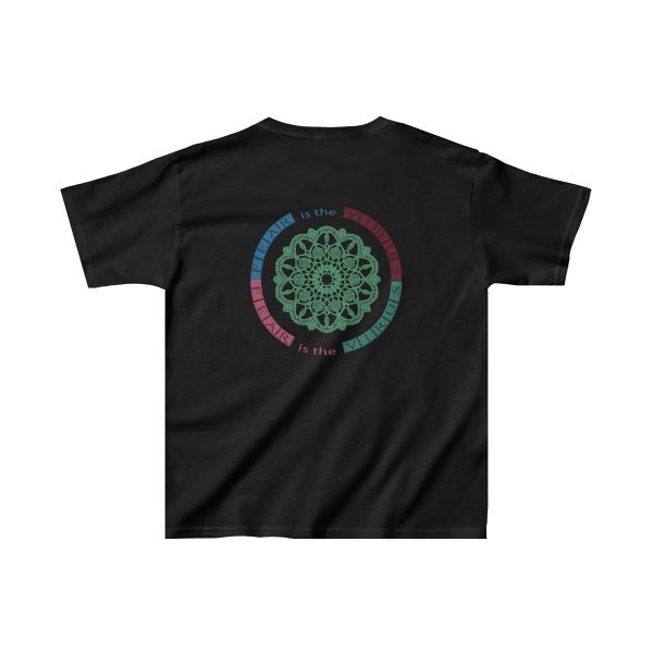 Kids Heavy Cotton™ Tee - Fear Is The Virus LOGO 3 - 2 (Front and Back) - Image 8