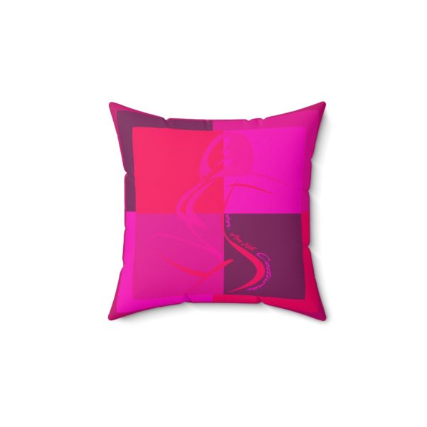 Faux Suede Square Pillow - Women Are Not Costumes (Multi Pinks and Purple BG) - Image 3