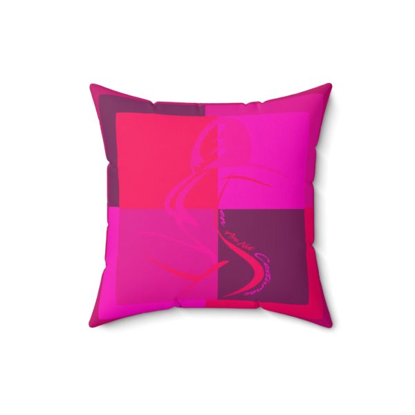 Faux Suede Square Pillow - Women Are Not Costumes (Multi Pinks and Purple BG) - Image 5