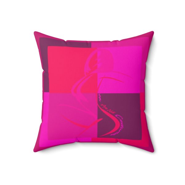 Faux Suede Square Pillow - Women Are Not Costumes (Multi Pinks and Purple BG) - Image 7