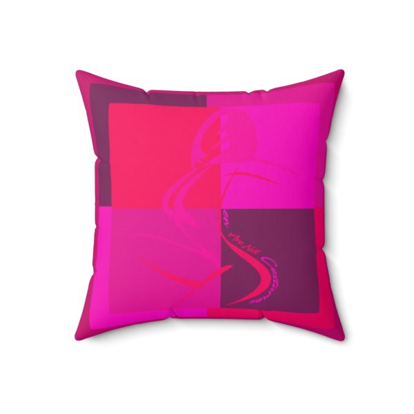 Faux Suede Square Pillow - Women Are Not Costumes (Multi Pinks and Purple BG) - Image 8