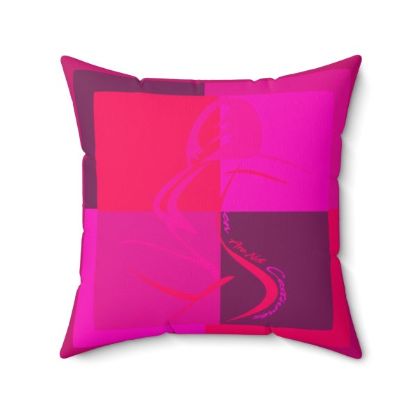 Faux Suede Square Pillow - Women Are Not Costumes (Multi Pinks and Purple BG)