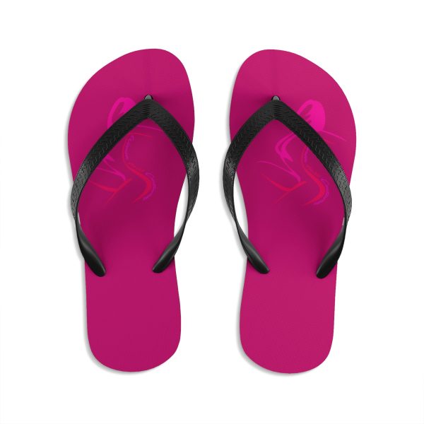 Unisex Flip-Flops - Women Are Not Costumes (Dark Rose Pink BG) - Image 2