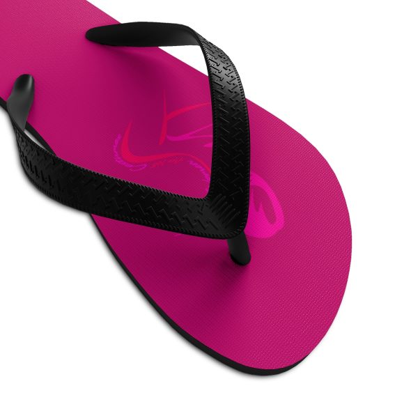 Unisex Flip-Flops - Women Are Not Costumes (Dark Rose Pink BG) - Image 7