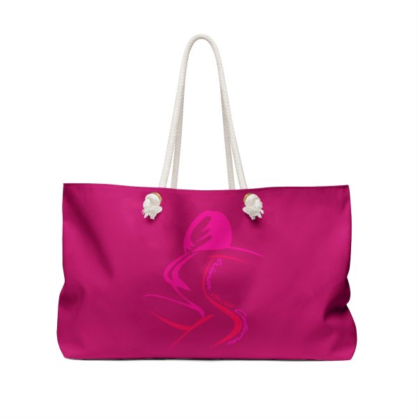 Weekender Bag - Women Are Not Costumes (Dark Rose Pink BG) - Image 2