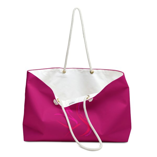 Weekender Bag - Women Are Not Costumes (Dark Rose Pink BG) - Image 3