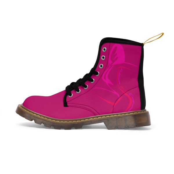 Women's Canvas Boots - Women Are Not Costumes (Dark Rose Pink BG) - Image 6