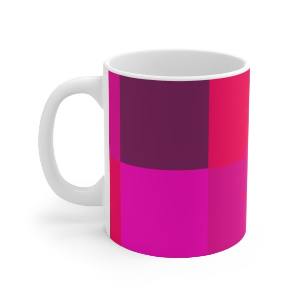 White Ceramic Mug - Women Are Not Costumes (Multi Pinks and Purple BG) - Image 4