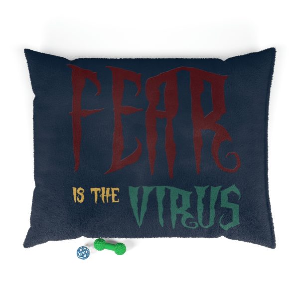 Pet Bed Fear Is The Virus LOGO1 ((Dark Blue BG)