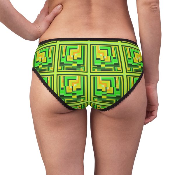 Women's Briefs (AOP) - No Man Made Climate Change - Multi Green Geometric BG - Image 5