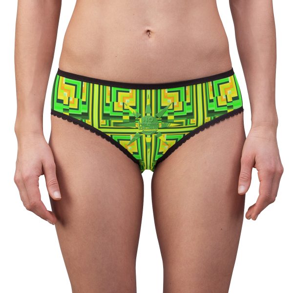 Women's Briefs (AOP) - No Man Made Climate Change - Multi Green Geometric BG