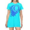 T-Shirt Dress (AOP) Q Splash (Ocean Blue BG)