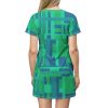 T-Shirt Dress (AOP) VOX POPULI (Geometric BG) - Image 3