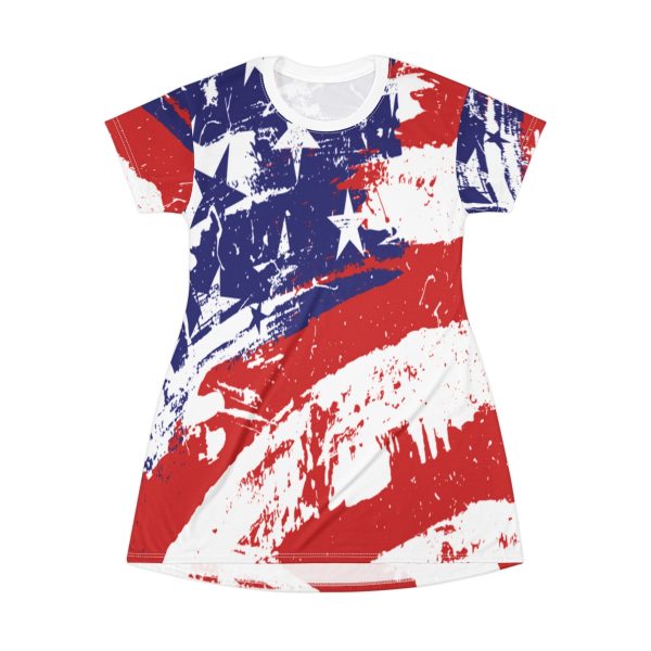 T-Shirt Dress (AOP)- Stars and Stripes - Image 2