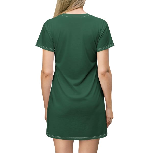 T-Shirt Dress (AOP) Freedom LOGO 1 (Dark Green BG) - Image 3