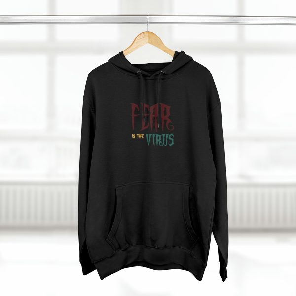 Unisex Premium Pullover Hoodie - Fear Is The Virus LOGO1 - Image 4