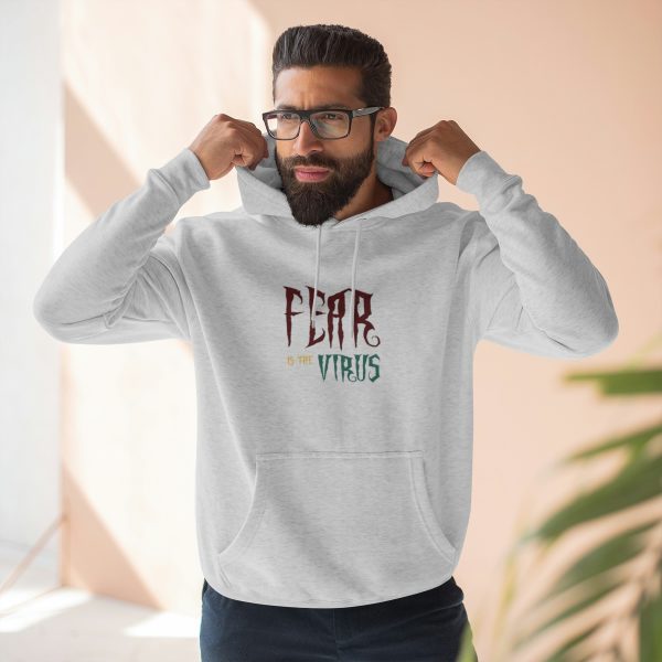 Unisex Premium Pullover Hoodie - Fear Is The Virus LOGO1 - Image 13