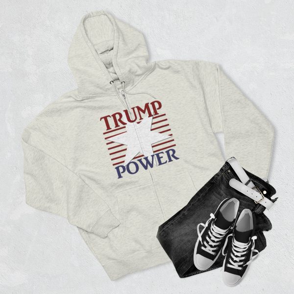 Unisex Premium Full Zip Hoodie - TRUMP POWER - Image 14