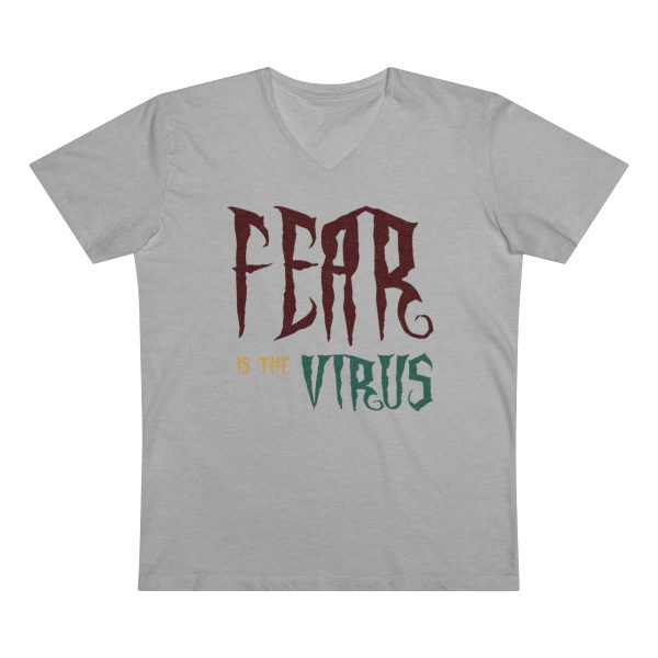 Men’s Presenter V-neck - Fear Is The Virus LOGO1 - Image 11