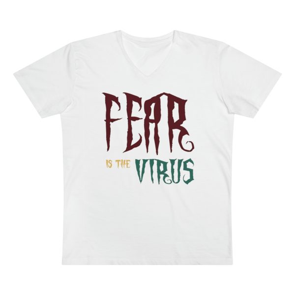 Men’s Presenter V-neck - Fear Is The Virus LOGO1 - Image 6