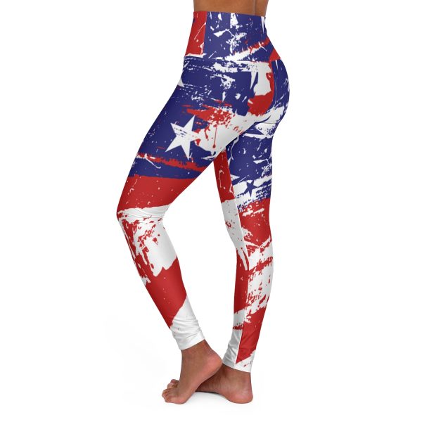 High Waisted Yoga Leggings (AOP)- Stars and Stripes - Image 3