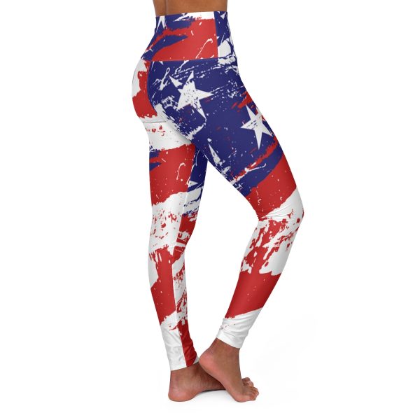 High Waisted Yoga Leggings (AOP)- Stars and Stripes - Image 4