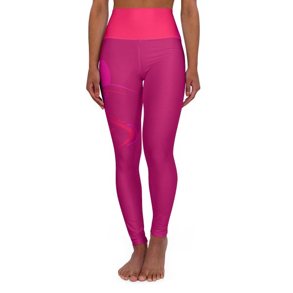 High Waisted Yoga Leggings (AOP) - Women Are Not Costumes (Multi Pinks BG)