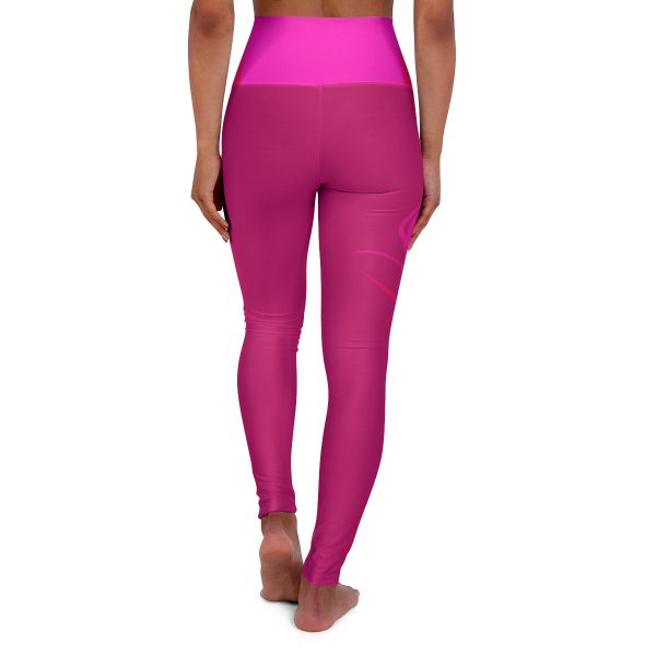 High Waisted Yoga Leggings (AOP) - Women Are Not Costumes (Multi Pinks BG) - Image 2