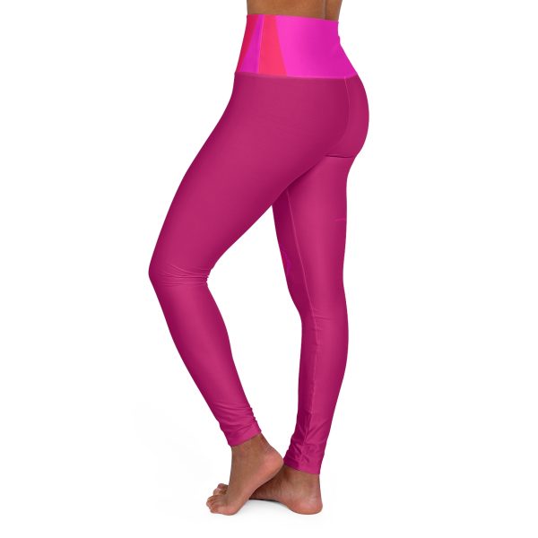 High Waisted Yoga Leggings (AOP) - Women Are Not Costumes (Multi Pinks BG) - Image 3