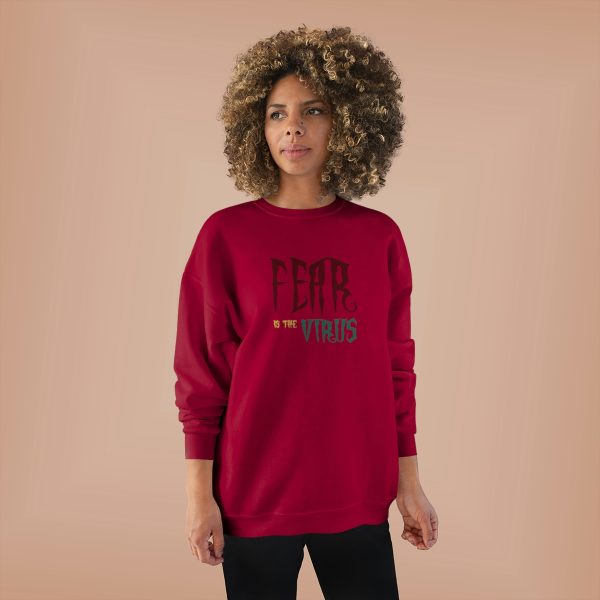 Unisex EcoSmart® Crewneck Sweatshirt - Fear Is The Virus LOGO1