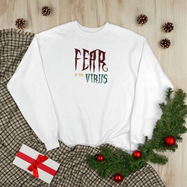 Unisex EcoSmart® Crewneck Sweatshirt - Fear Is The Virus LOGO1 - Image 10