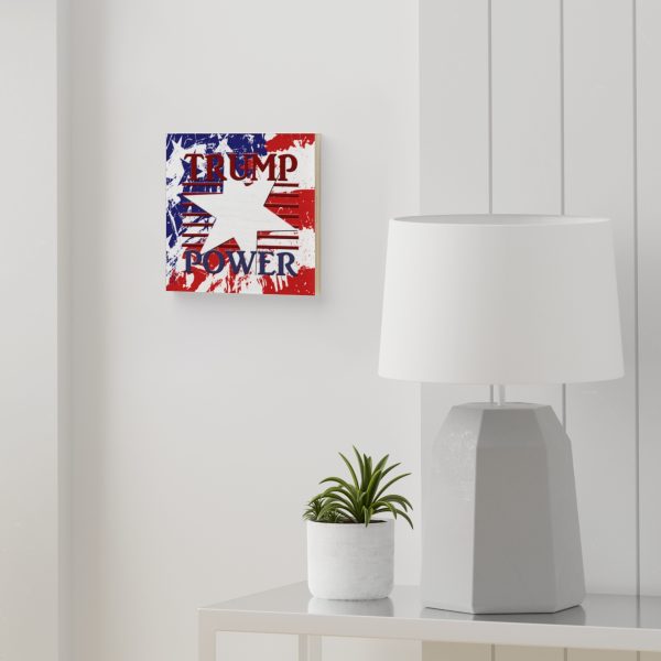 Wood Canvas - TRUMP POWER - Stars and Stripes
