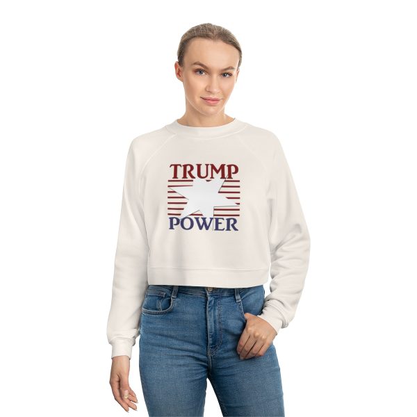 Women's Cropped Fleece Pullover - TRUMP POWER - Image 7