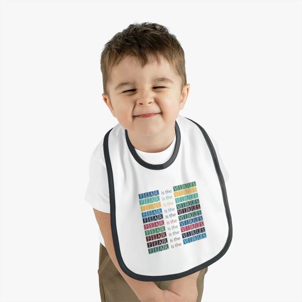 Baby Contrast Trim Jersey Bib - Fear Is The Virus LOGO 3 - Image 6