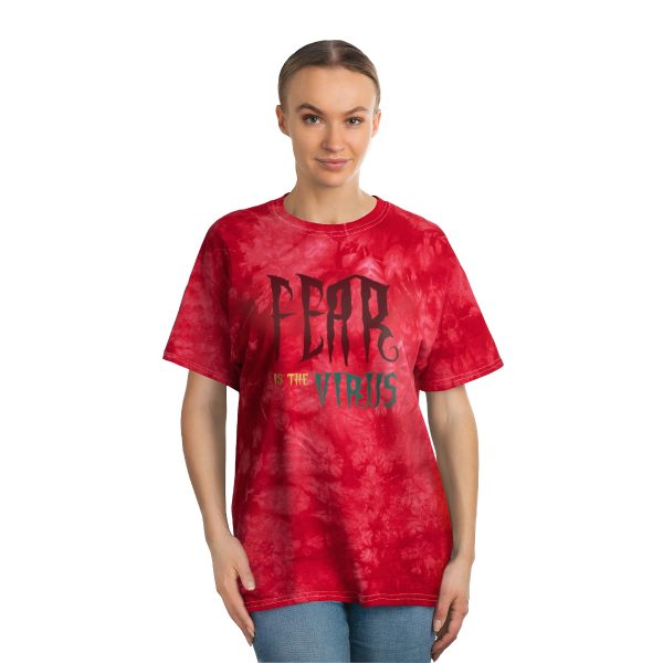 Tie-Dye Tee - Crystal - Fear Is The Virus LOGO1 - Image 4