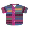 Men's Baseball Jersey (AOP) - Fear Is The Virus LOGO 3 (Hot Pink BG) - Image 2