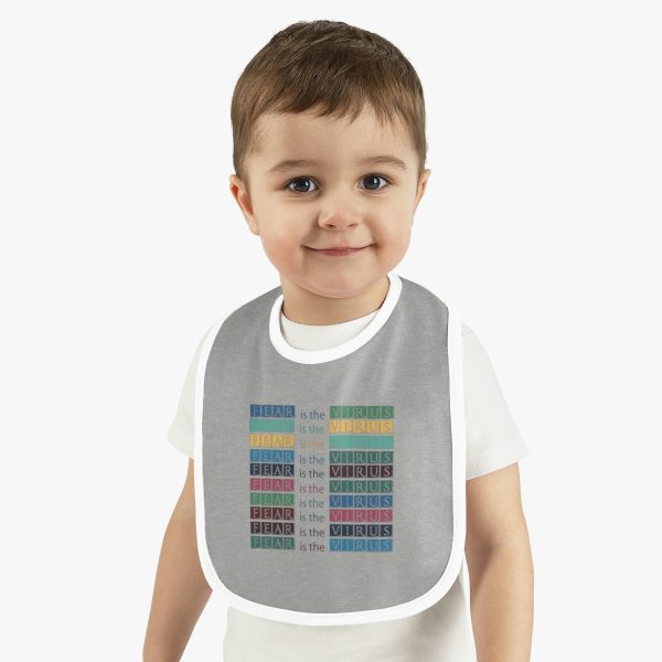 Baby Contrast Trim Jersey Bib - Fear Is The Virus LOGO 3 - Image 3