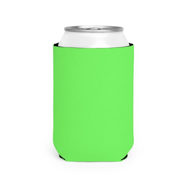 Can Cooler Sleeve - No Man Made Climate Change - Multi Green Geometric BG - Image 6