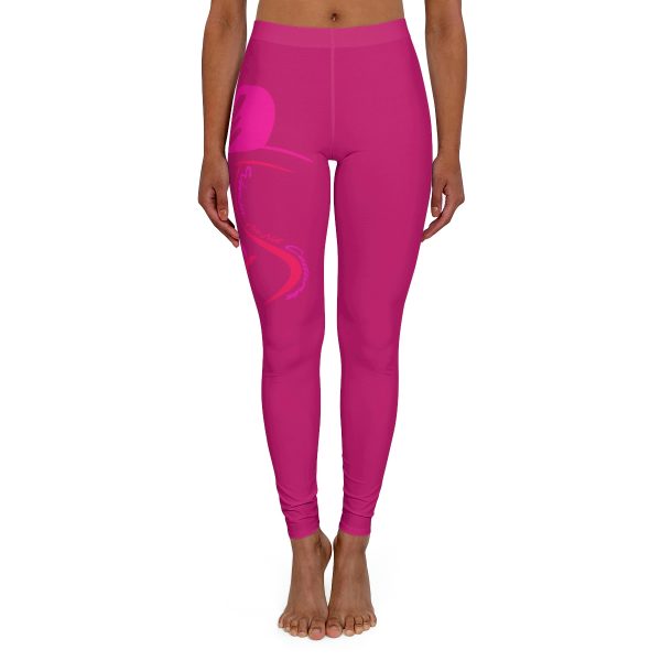 Women's Spandex Leggings (AOP) - Women Are Not Costumes (Dark Rose Pink BG) - Image 17