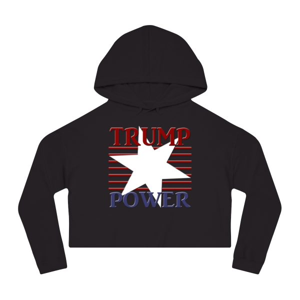 Women’s Cropped Hooded Sweatshirt - TRUMP POWER - Image 2