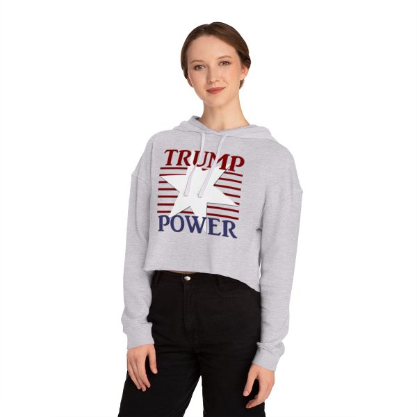 Women’s Cropped Hooded Sweatshirt - TRUMP POWER - Image 9