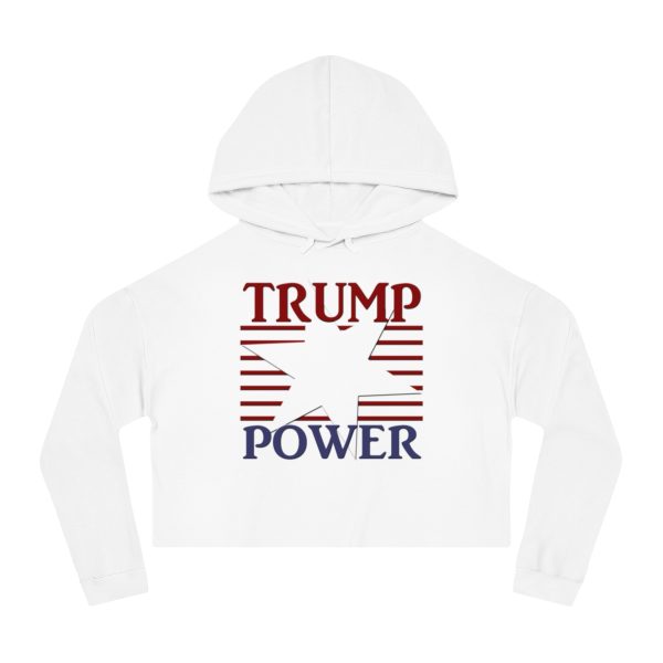 Women’s Cropped Hooded Sweatshirt - TRUMP POWER - Image 4