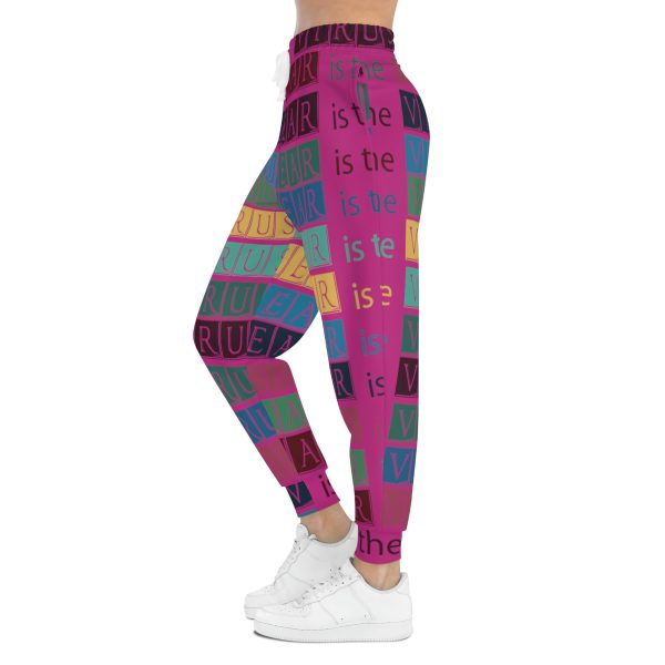 Athletic Joggers (AOP) - Fear Is The Virus LOGO 3 (Hot Pink BG) - Image 22