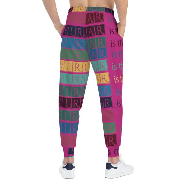 Athletic Joggers (AOP) - Fear Is The Virus LOGO 3 (Hot Pink BG) - Image 33