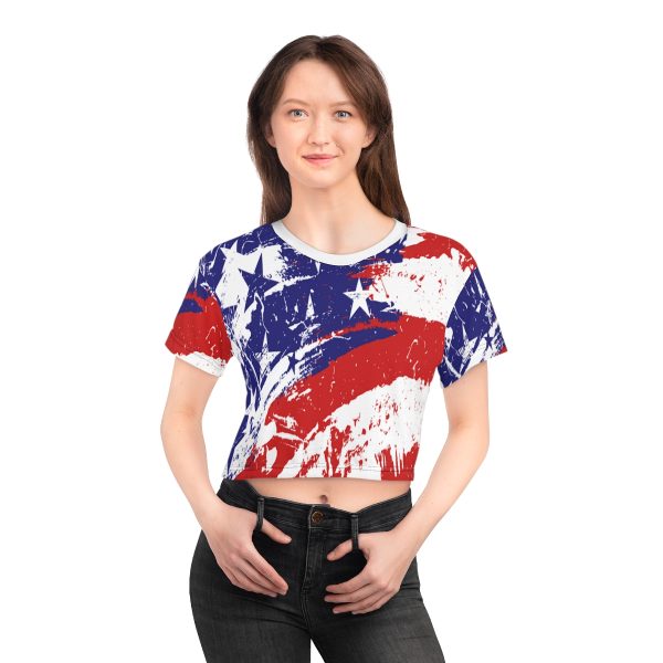 Crop Tee (AOP) - Stars and Stripes - Image 5