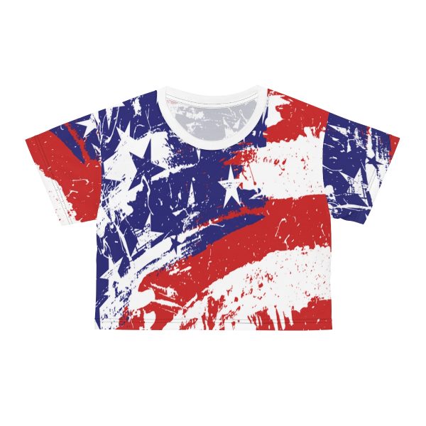 Crop Tee (AOP) - Stars and Stripes - Image 6