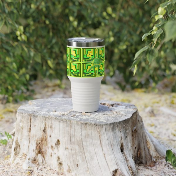 Ringneck Tumbler, 30oz - No Man Made Climate Change - Multi Green Geometric BG