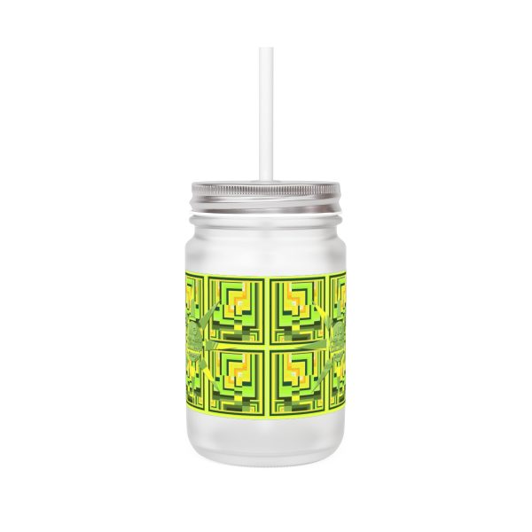 Mason Jar - No Man Made Climate Change - Multi Green Geometric BG - Image 2